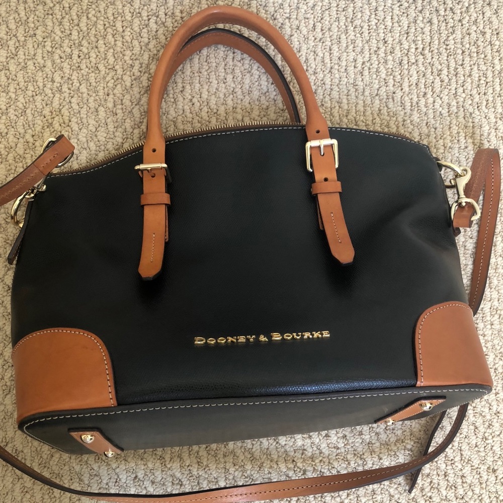 Dooney and Bourke Black and Tan satchel
